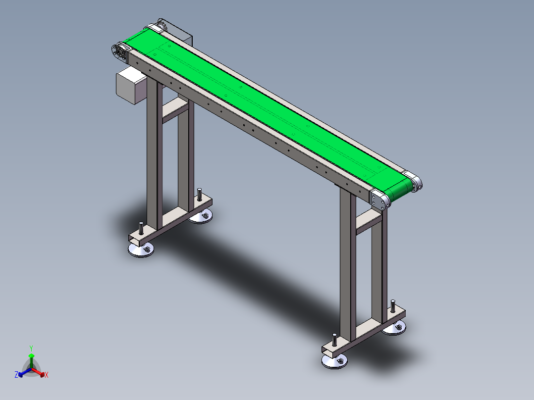 带磁皮带机正等轴测图