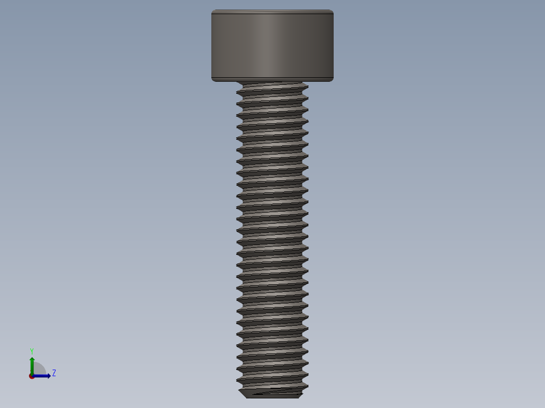Screw_DIN_912_M5x22F_A2.SLDPRT公制内六角螺钉左视图