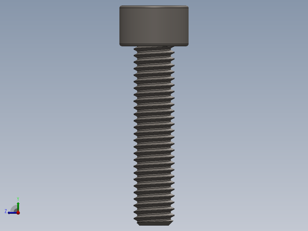 Screw_DIN_912_M5x22F_A2.SLDPRT公制内六角螺钉右视图