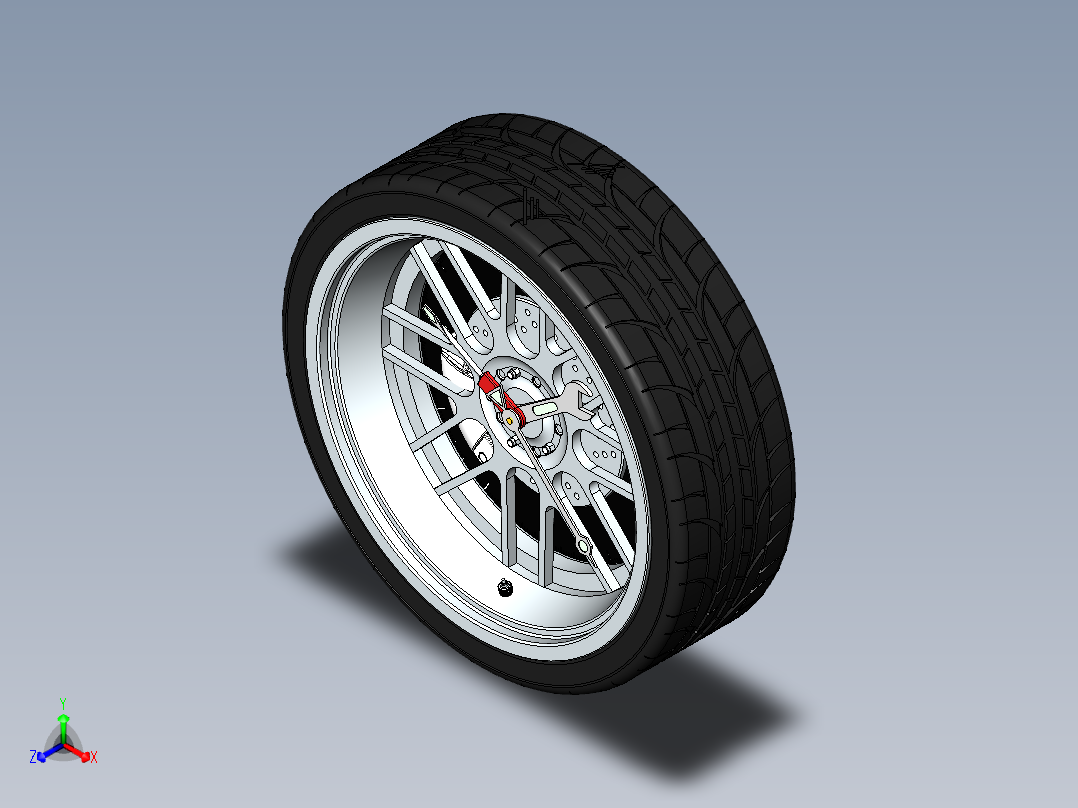 轮胎、车轮、轮毂(175)正等轴测图