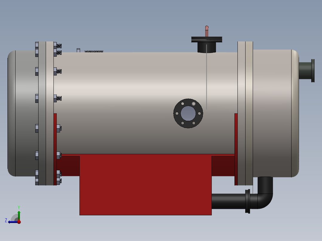 A2004032-生物质碳化炉右视图