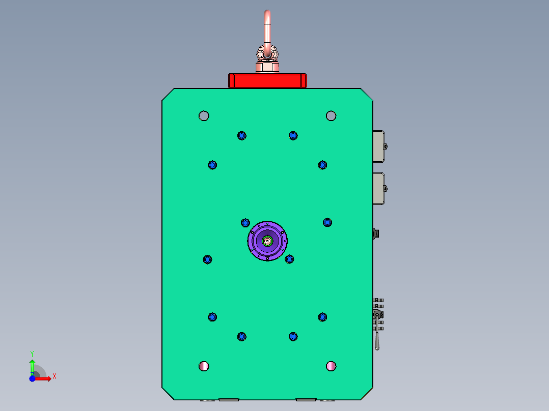 蔚来汽车把手检修板塑胶模具前视图
