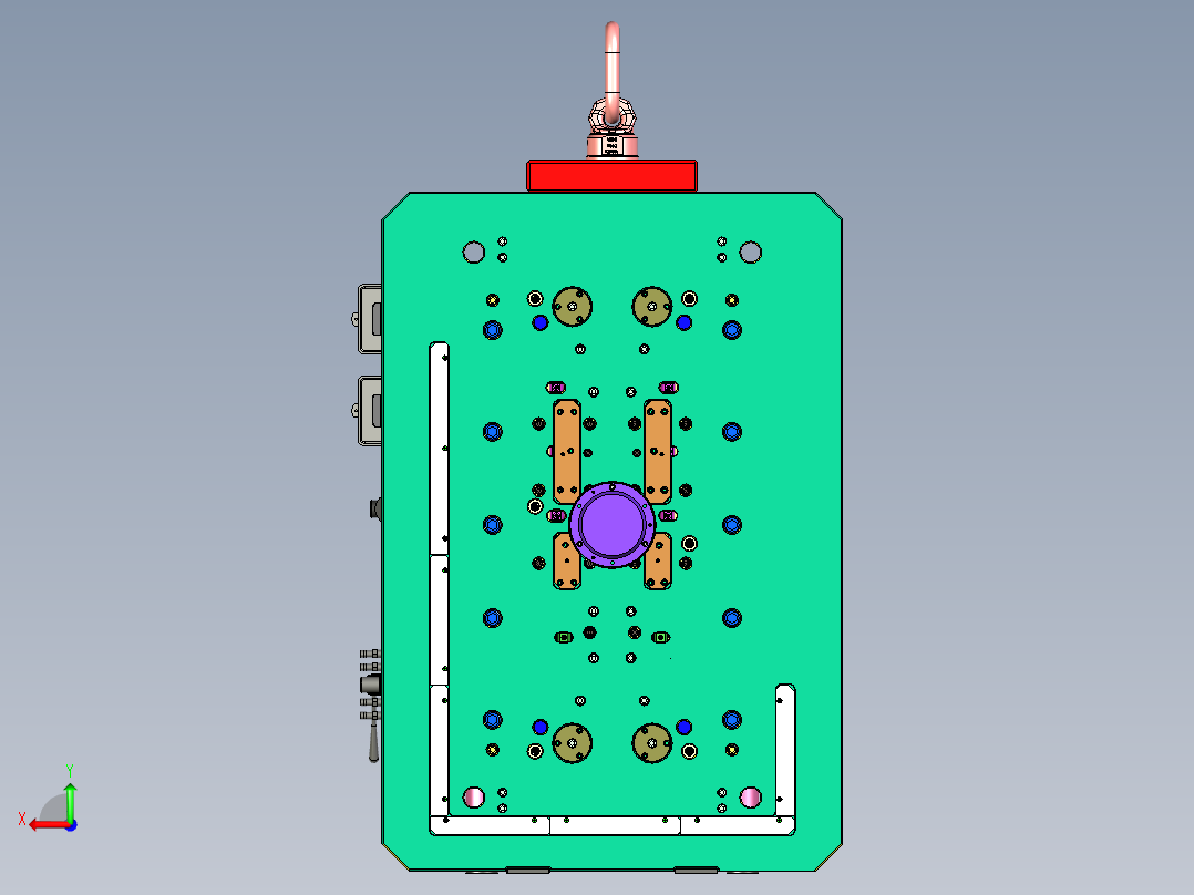 蔚来汽车把手检修板塑胶模具后视图