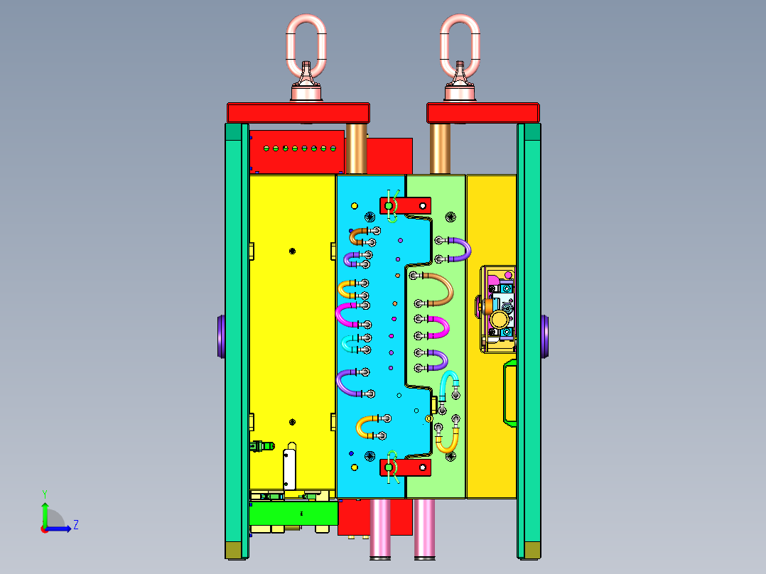 蔚来汽车把手检修板塑胶模具左视图