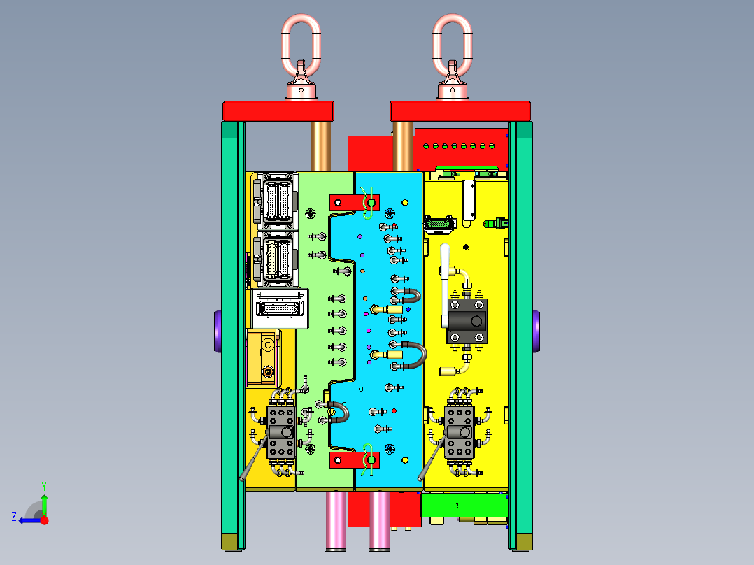 蔚来汽车把手检修板塑胶模具右视图