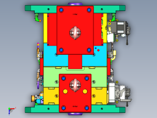 蔚来汽车把手检修板塑胶模具俯视缩略图
