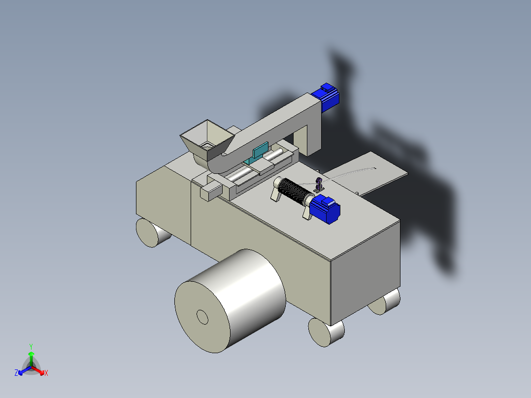 城乡结合部道路土路肩自动铺设机正等轴测图