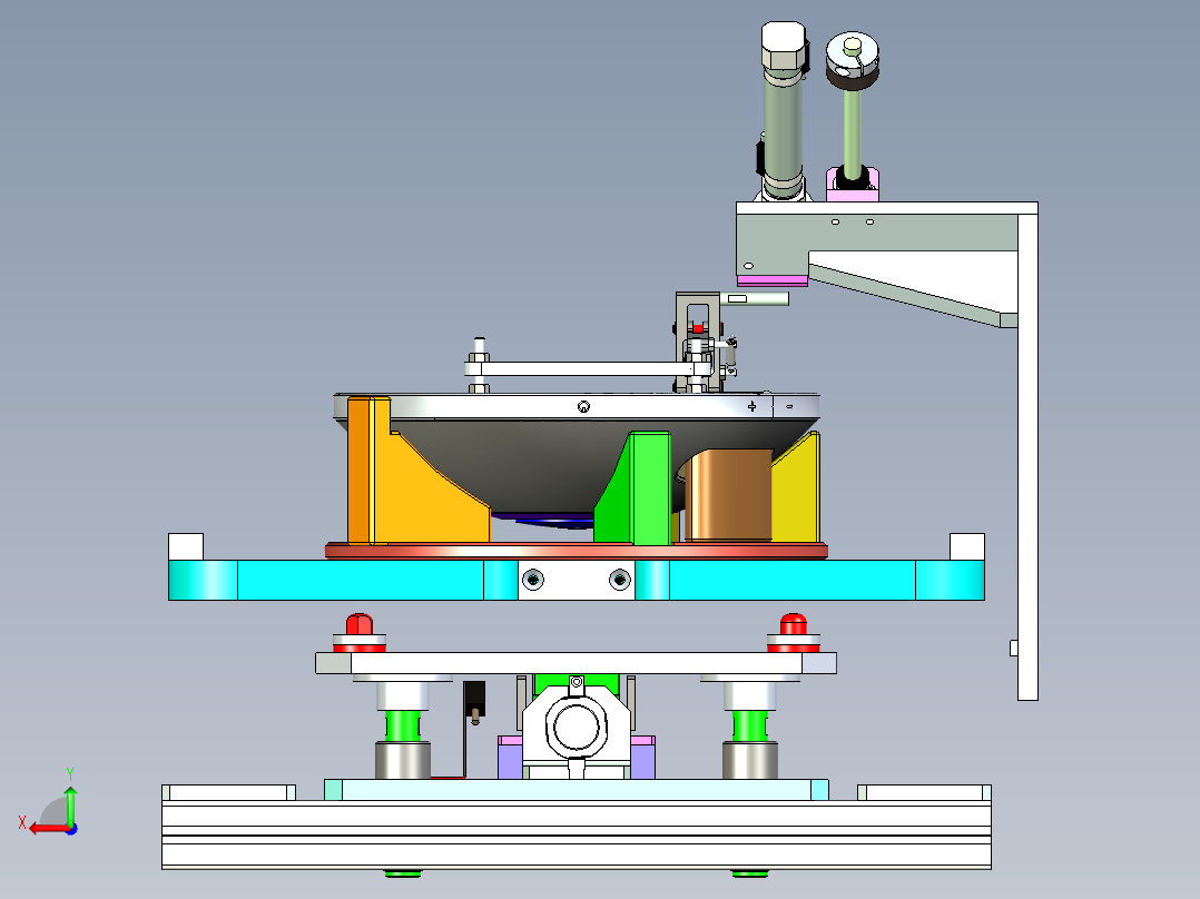 顶升定位模组设计后视图