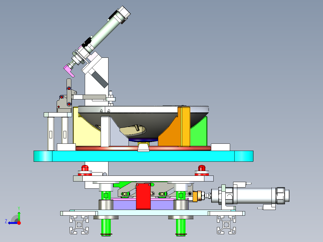 顶升定位模组设计右视图
