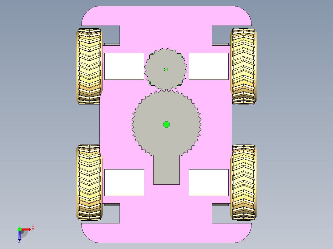 B3003985-自主移动小车俯视图