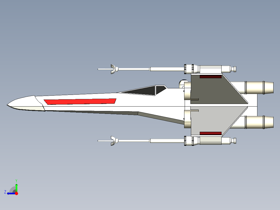 B2004175-X翼战斗机星球大战右视图