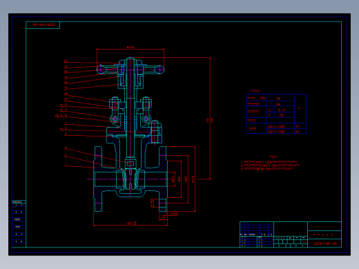 闸阀DN25(含零件图 ） cad