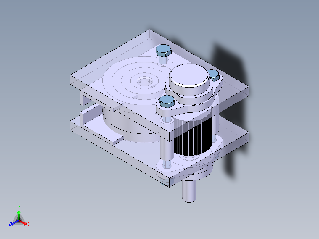推拉电缆电工机正等轴测图