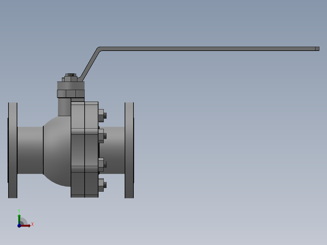 [DN125]球阀前视图