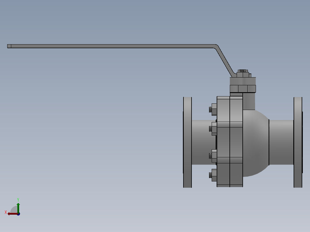 [DN125]球阀后视图