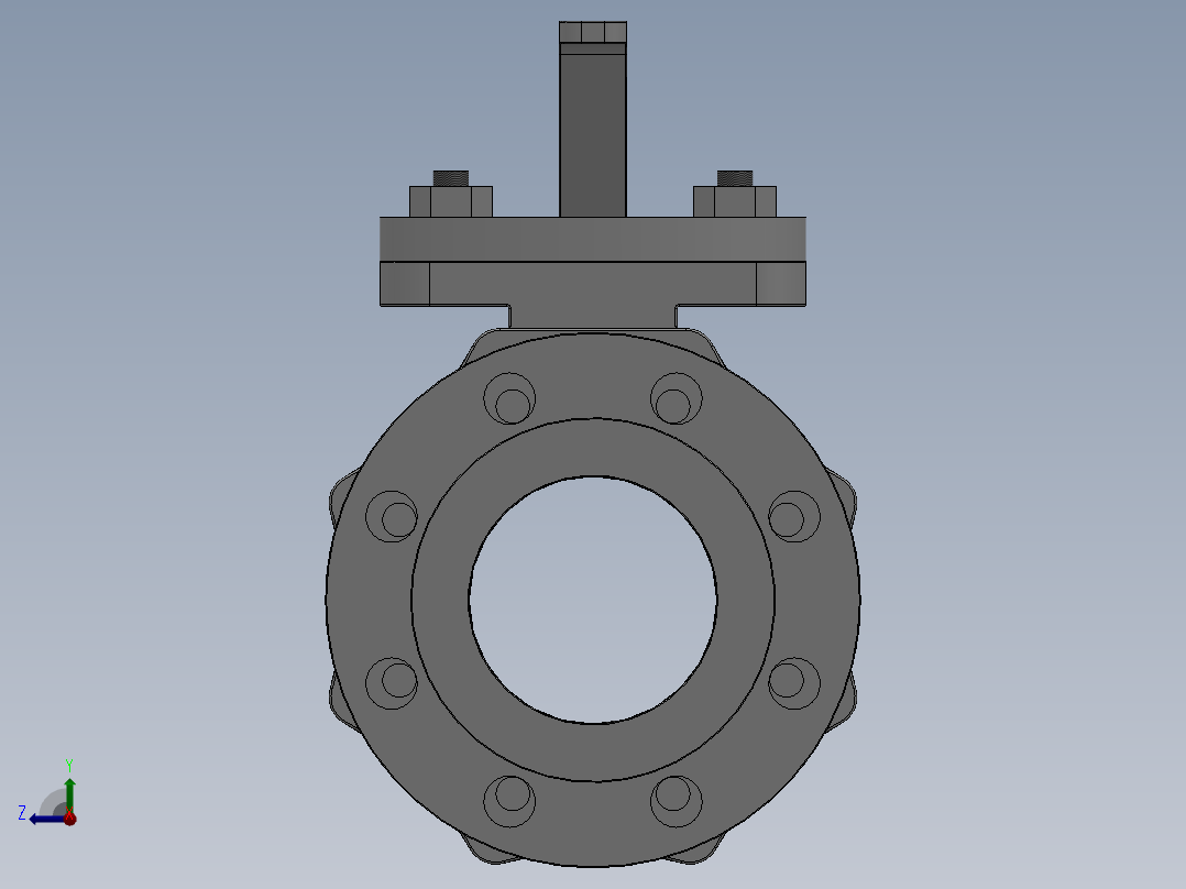 [DN125]球阀右视图
