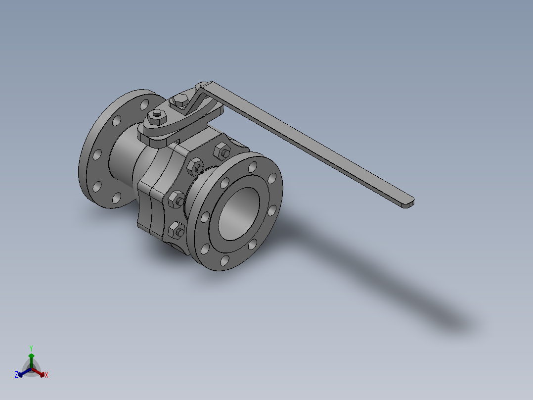 [DN125]球阀正等轴测图