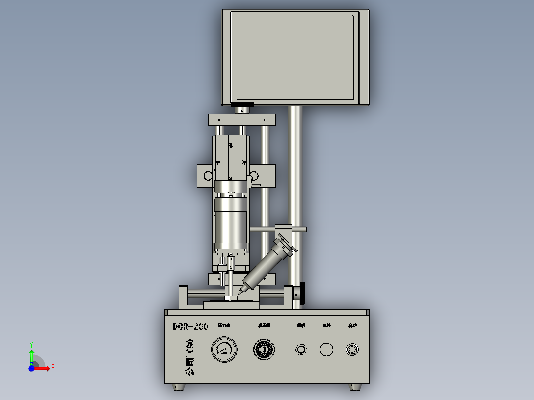 圆形产品点胶机前视图
