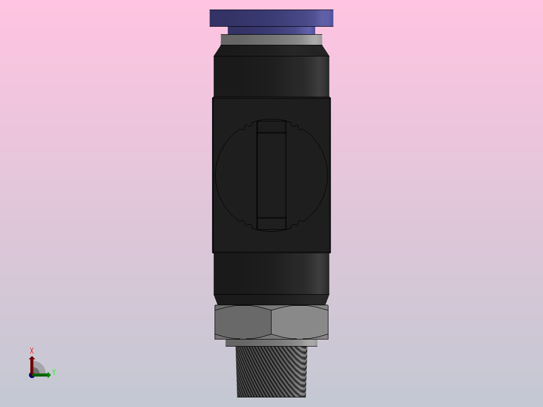 HVSF 由螺纹端流向插管端型[HVSF 02-12(B)]俯视图