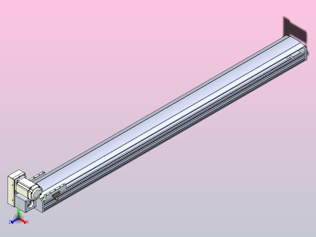 皮带直线轴半封闭可选导轨TPA-HNB-175D-140-L1750-LU-C-P75-N3主视图