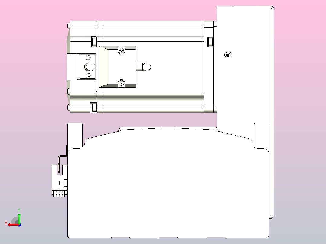 皮带直线轴半封闭可选导轨TPA-HNB-175D-140-L1750-LU-C-P75-N3后视图