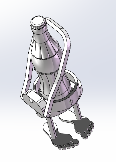 餐桌上可乐瓶木质装饰架
