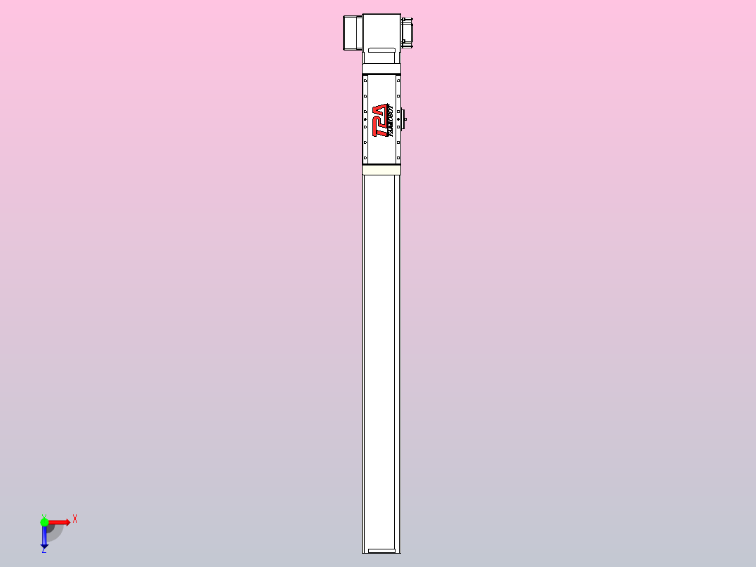 伺服电机集成皮带传动直线执行器TPA-OCB-100-192-L850-RP-P75-N3俯视图