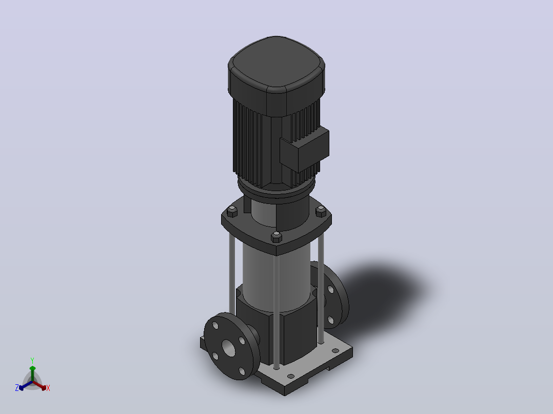 南方泵CDM8-5-2.2KW-（DN40）正等轴测图