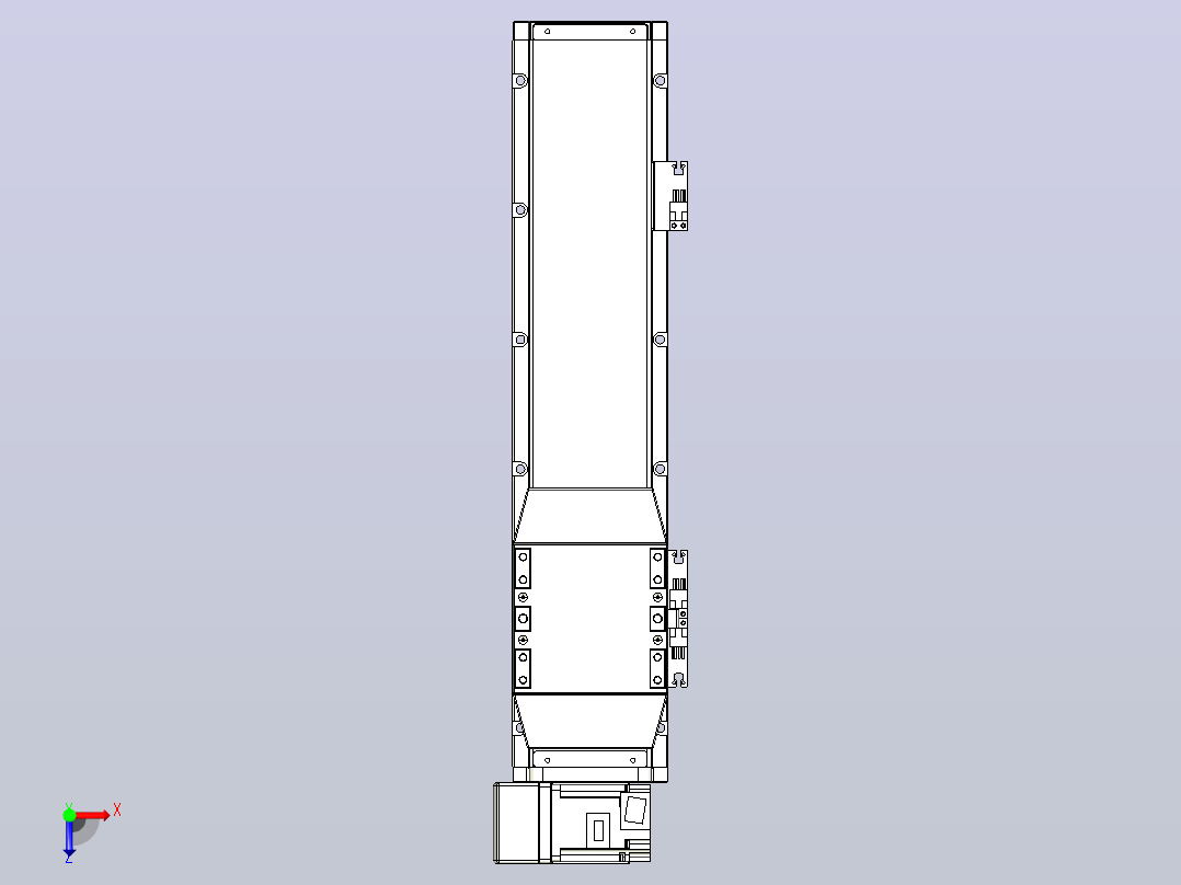 机器人皮带驱动直线轴TPA-GCB-120-P70-L300-LU-M20-N3俯视图