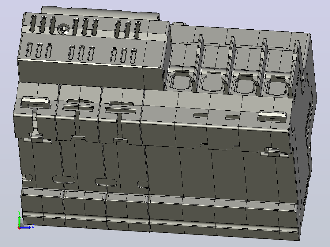 NBHLE-63&amp;3P&amp;N剩余电流动作断路器三维模型202307左视图