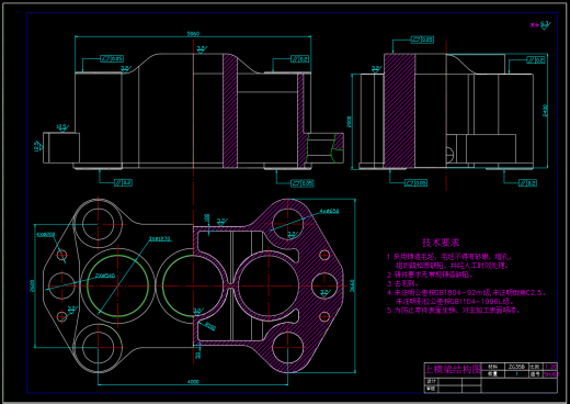 60MN四柱液压机本体结构设计（CAD+说明书）缩略图