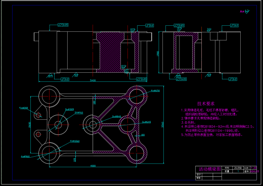 60MN四柱液压机本体结构设计（CAD+说明书）缩略图