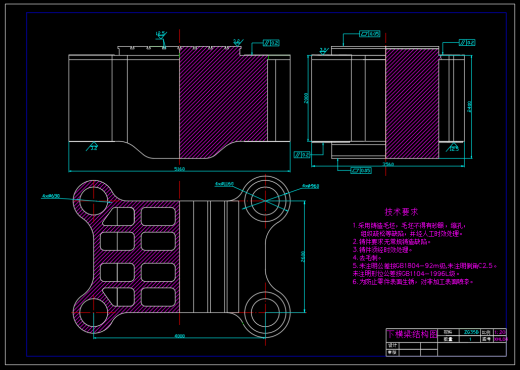60MN四柱液压机本体结构设计（CAD+说明书）缩略图
