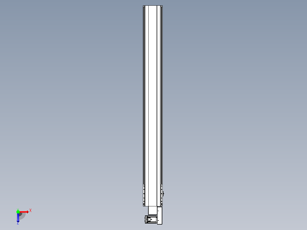 皮带直线轴半封闭可选导轨TPA-HNB-202D-140-L1750-MR-Y-P75-N3俯视图