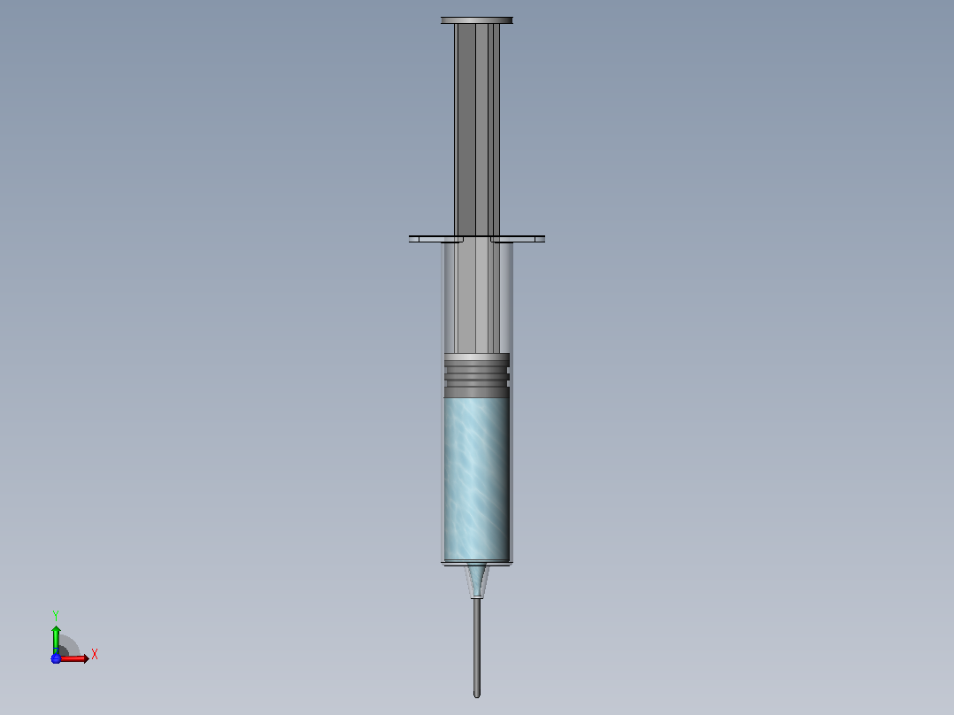 医疗或实验用注射器前视图