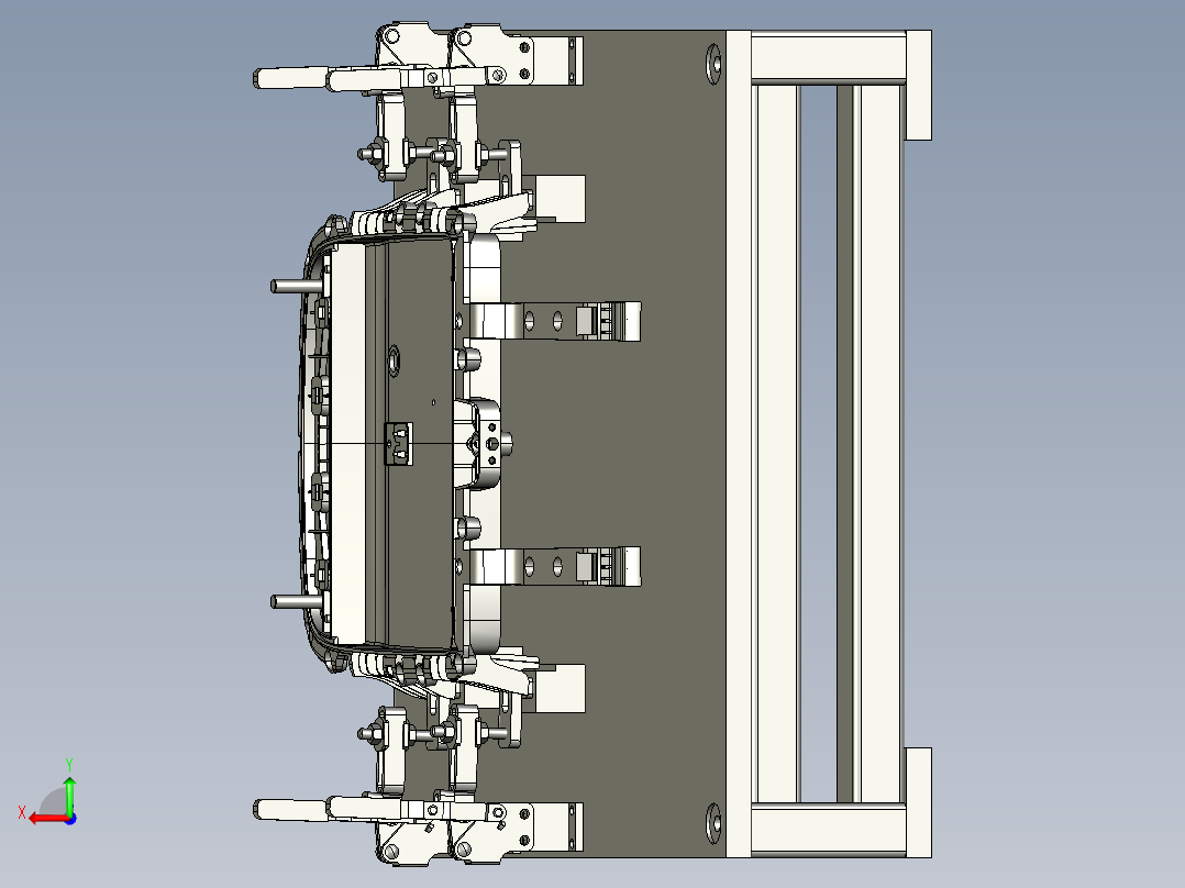 夹具工作台后视图