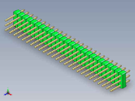彩色公头100mil（2.54mm）系列-DS1021_green_3x26p_100mil_Type1_rev1.0