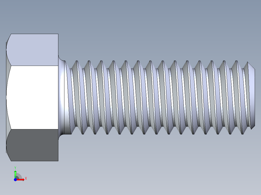 UNC 六角螺栓-Hex Bolt 0.375-16 x 1前视图