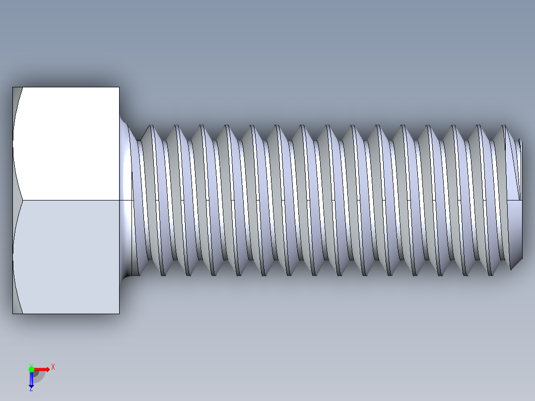 UNC 六角螺栓-Hex Bolt 0.375-16 x 1俯视图