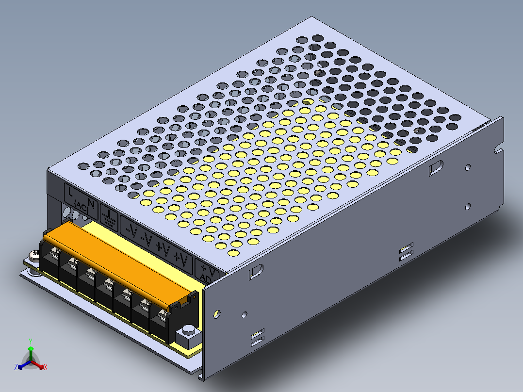 开关电源5V12A正等轴测图