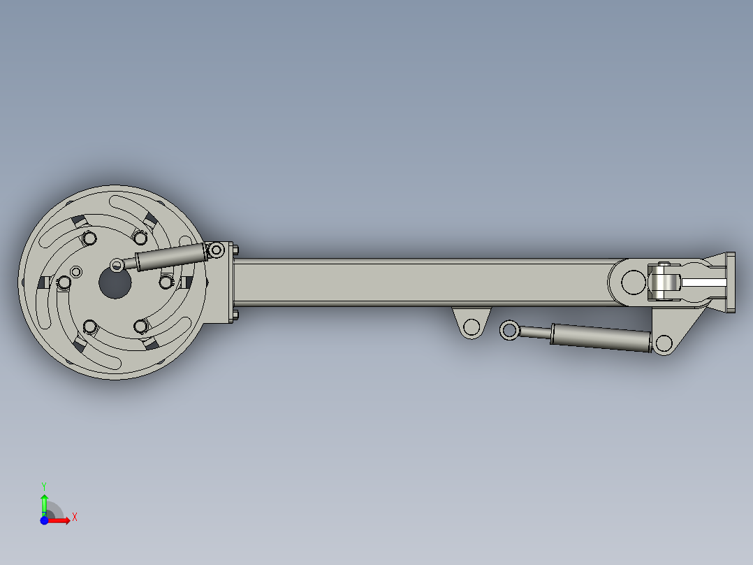 XL575-轮胎定型硫化机装卸胎装置的设计与分析三维proe设计素材前视图