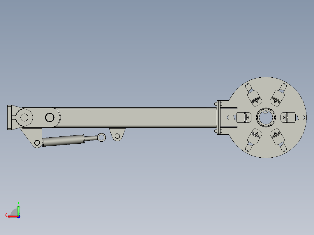 XL575-轮胎定型硫化机装卸胎装置的设计与分析三维proe设计素材后视图