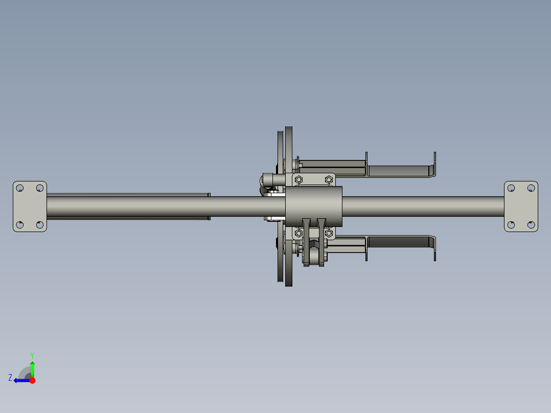 XL575-轮胎定型硫化机装卸胎装置的设计与分析三维proe设计素材右视图