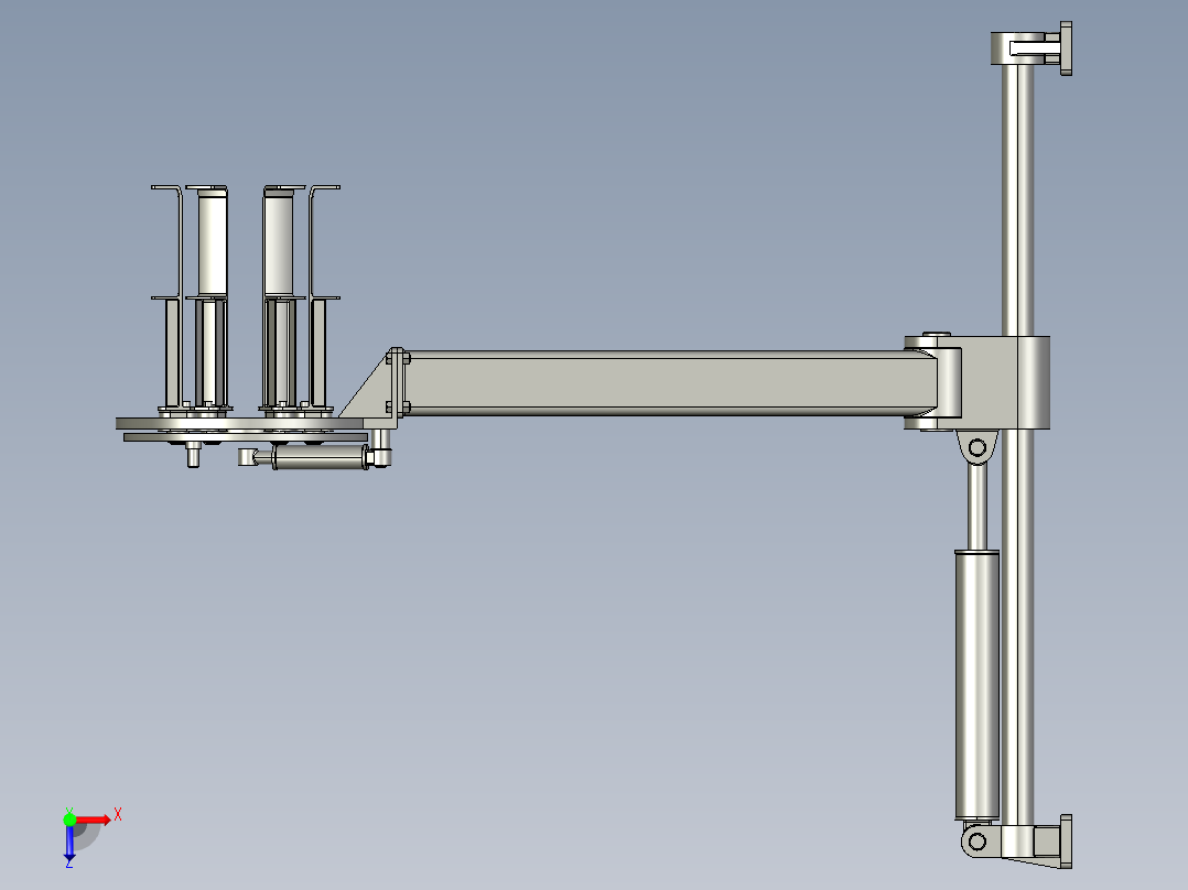 XL575-轮胎定型硫化机装卸胎装置的设计与分析三维proe设计素材俯视图