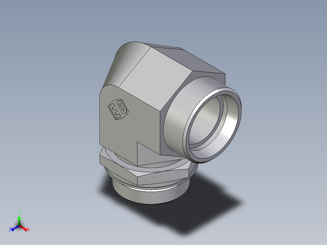 卡套式工业通用硬管接头EO_Adjustable_Locknut_elbow_WEE35LMOROMDCF主视图