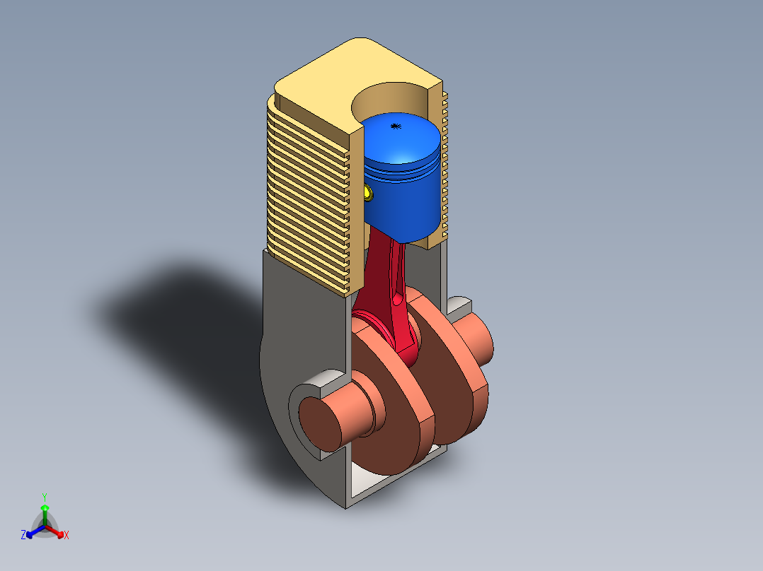 液压缸 油缸 (2)正等轴测图