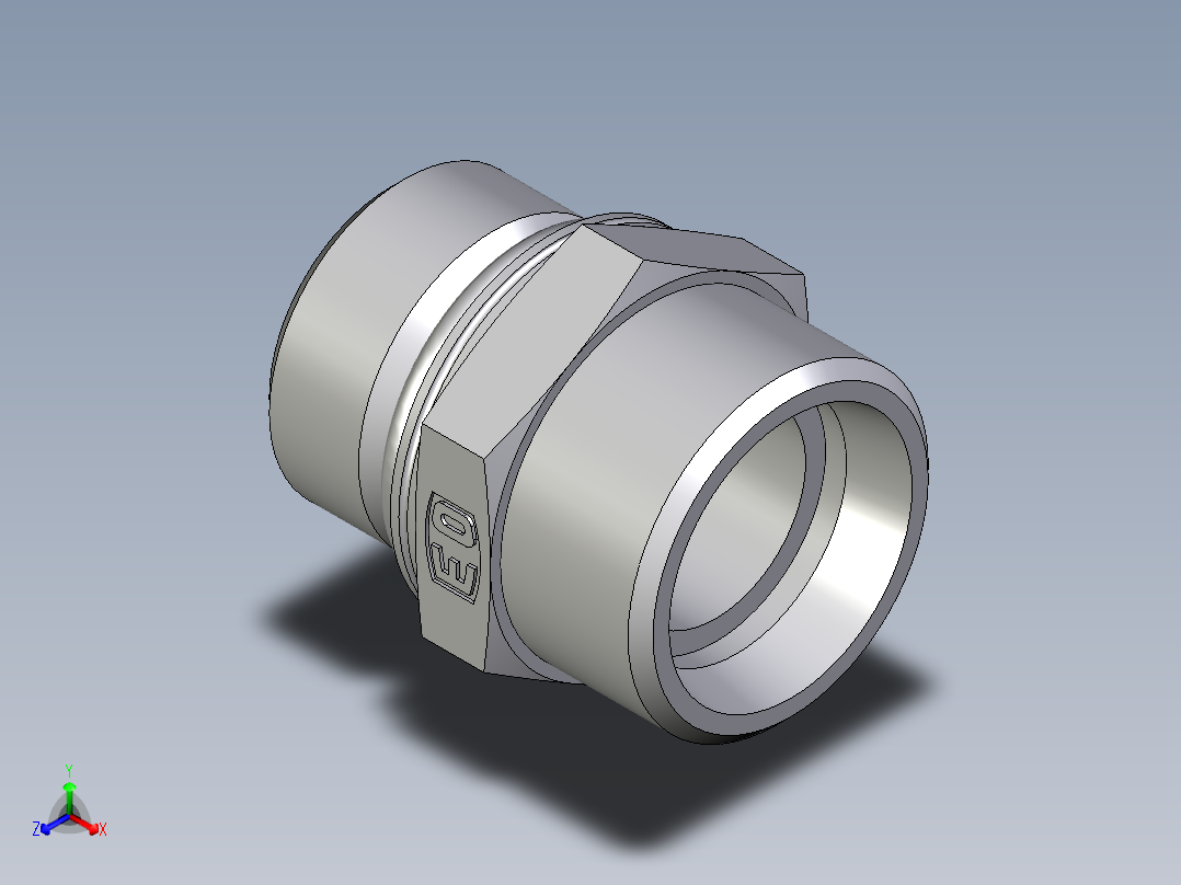 卡套式工业通用硬管接头EO_Male_Stud_connector_GEO22LM27X2OMDCF主视图