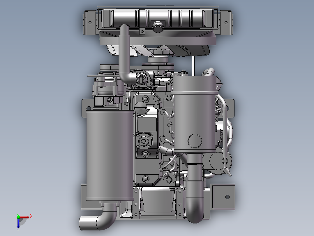 柴油机设计模型俯视图