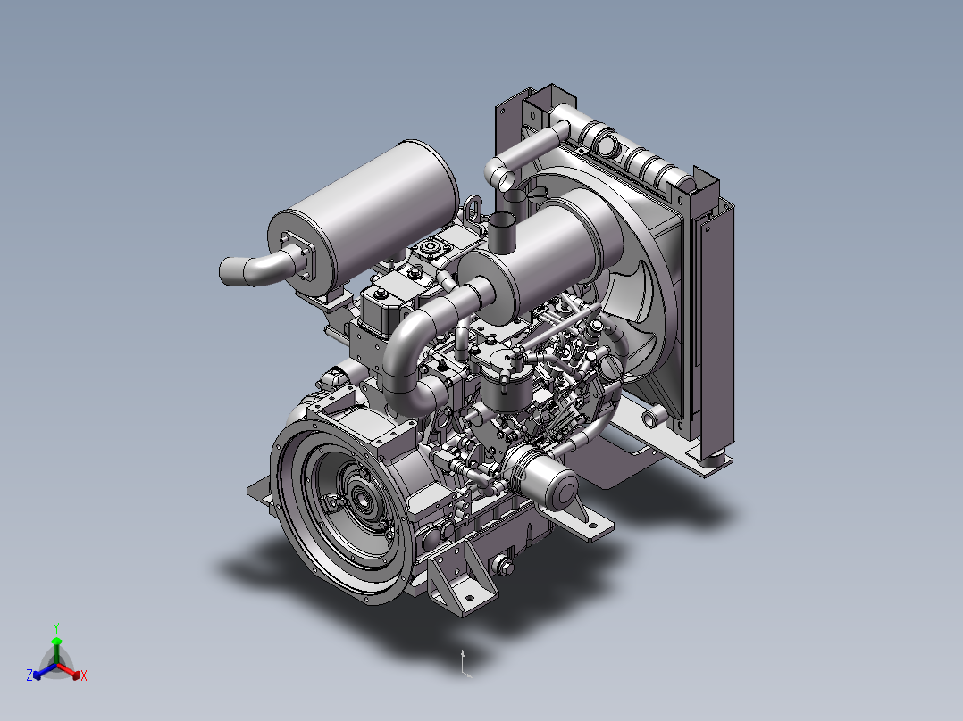 柴油机设计模型正等轴测图