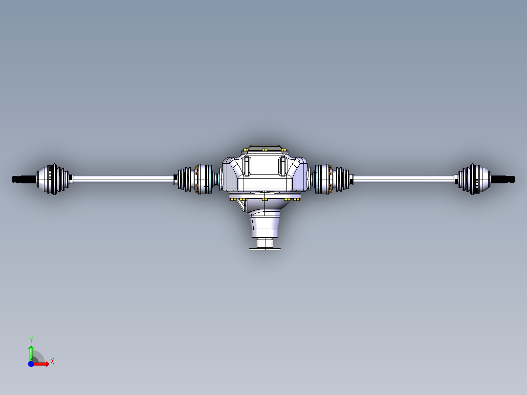 断开式驱动桥总成catia三维+CAD图纸=1082357==100前视图